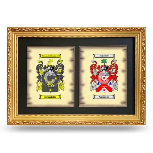 Double Coat of Arms Framed - Gold