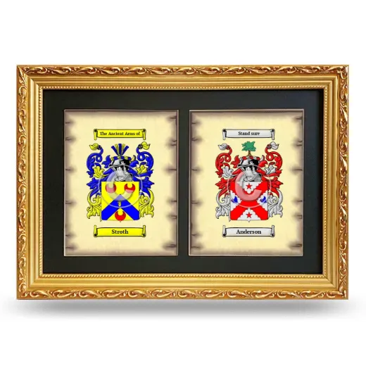 Double Coat of Arms Framed - Gold