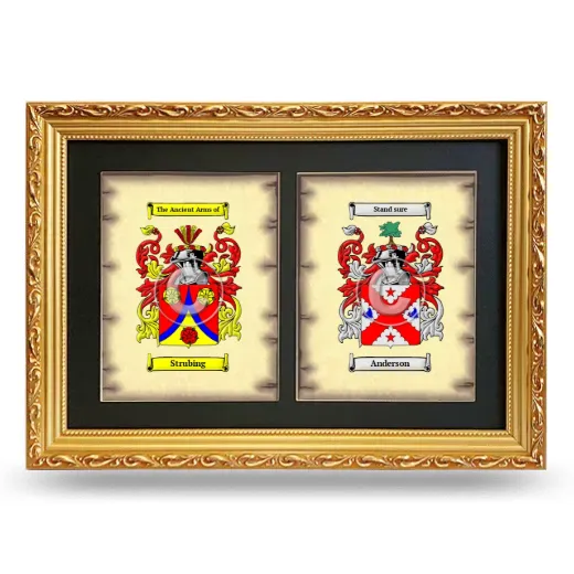 Double Coat of Arms Framed - Gold