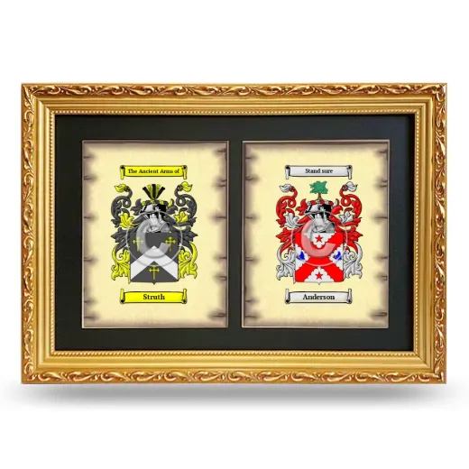 Double Coat of Arms Framed - Gold