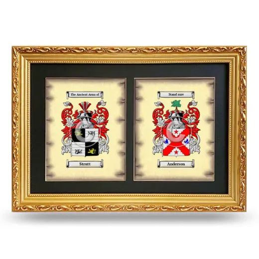 Double Coat of Arms Framed - Gold