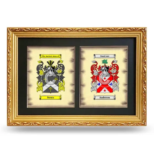 Double Coat of Arms Framed - Gold