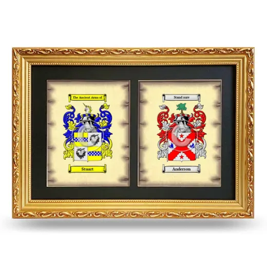 Double Coat of Arms Framed - Gold