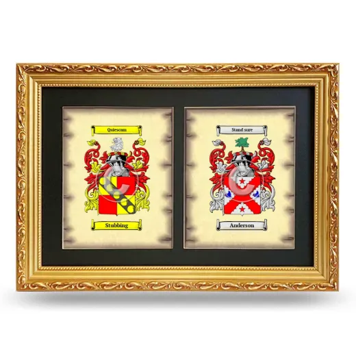 Double Coat of Arms Framed - Gold