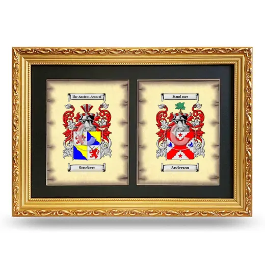 Double Coat of Arms Framed - Gold