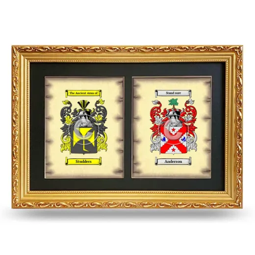 Double Coat of Arms Framed - Gold