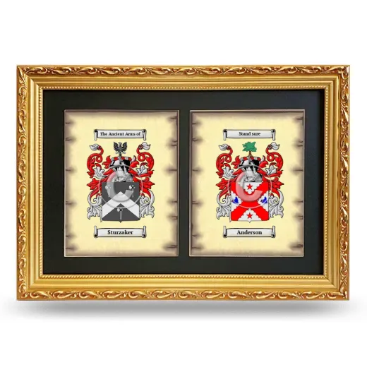 Double Coat of Arms Framed - Gold