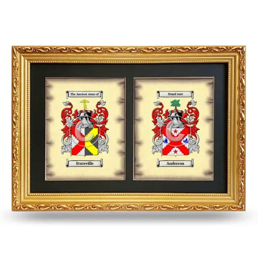 Double Coat of Arms Framed - Gold