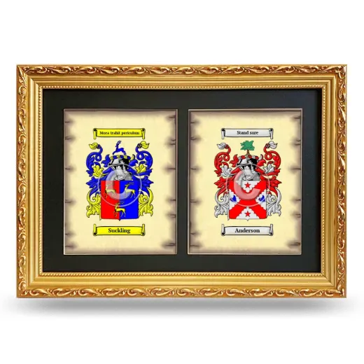 Double Coat of Arms Framed - Gold