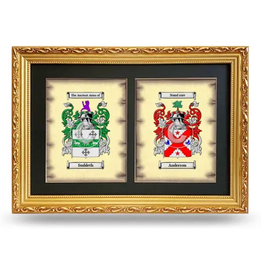 Double Coat of Arms Framed - Gold