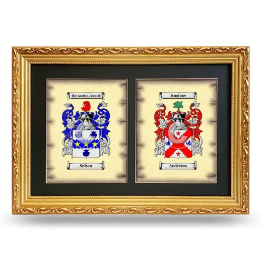 Double Coat of Arms Framed - Gold