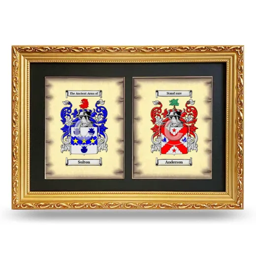 Double Coat of Arms Framed - Gold
