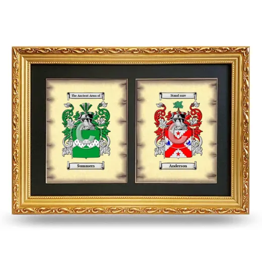 Double Coat of Arms Framed - Gold
