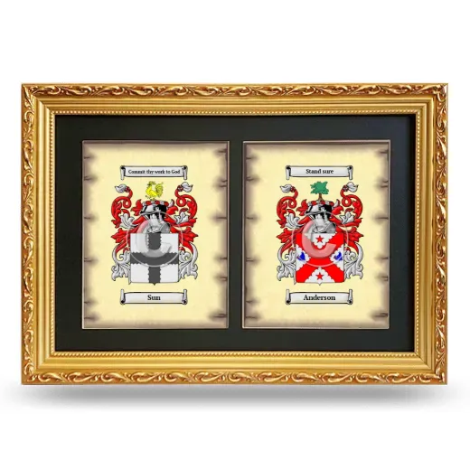 Double Coat of Arms Framed - Gold