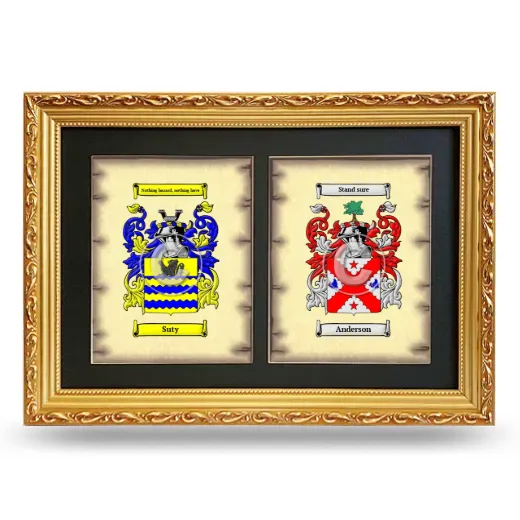 Double Coat of Arms Framed - Gold