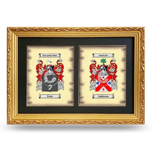 Double Coat of Arms Framed - Gold