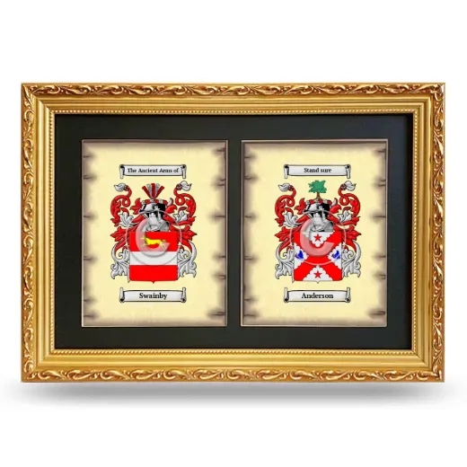 Double Coat of Arms Framed - Gold