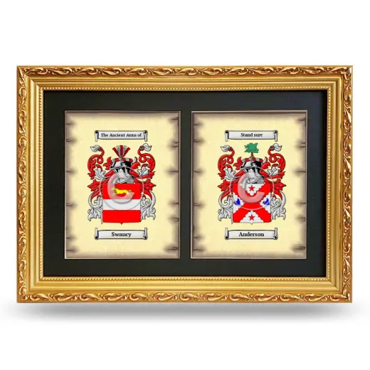 Double Coat of Arms Framed - Gold