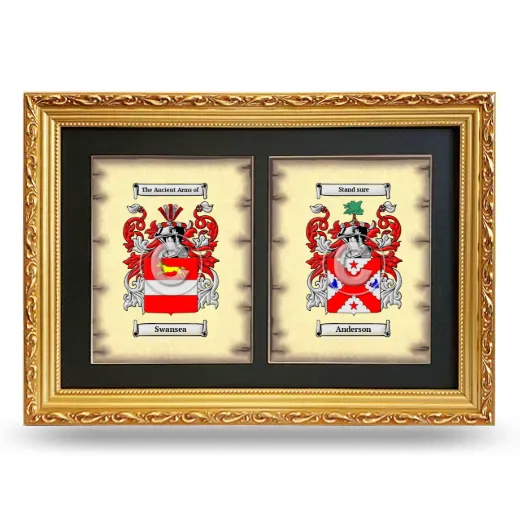 Double Coat of Arms Framed - Gold