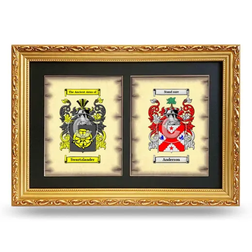 Double Coat of Arms Framed - Gold