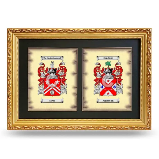 Double Coat of Arms Framed - Gold