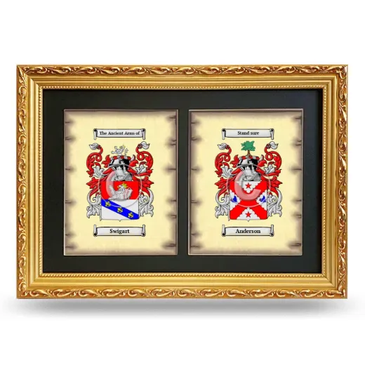 Double Coat of Arms Framed - Gold