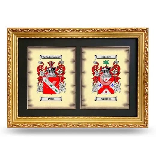 Double Coat of Arms Framed - Gold