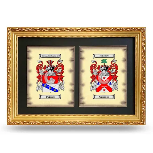 Double Coat of Arms Framed - Gold