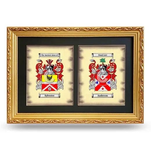 Double Coat of Arms Framed - Gold