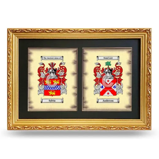 Double Coat of Arms Framed - Gold
