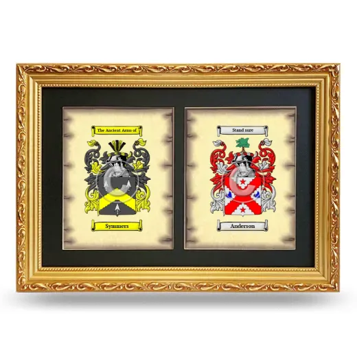 Double Coat of Arms Framed - Gold