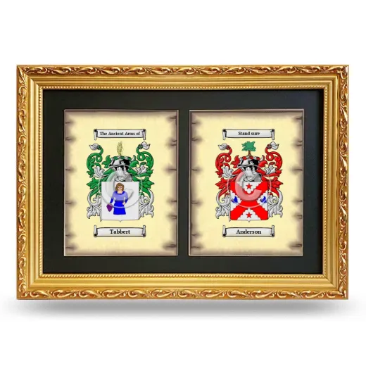 Double Coat of Arms Framed - Gold