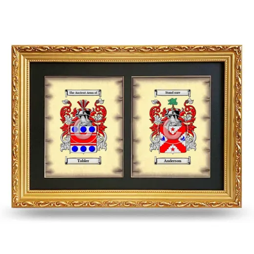 Double Coat of Arms Framed - Gold