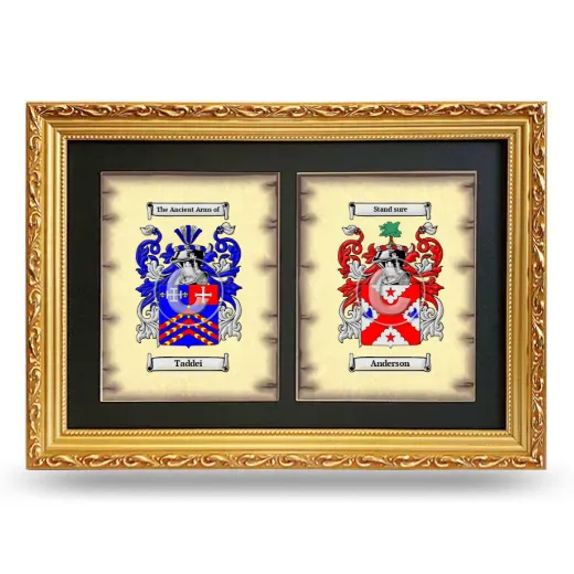 Double Coat of Arms Framed - Gold