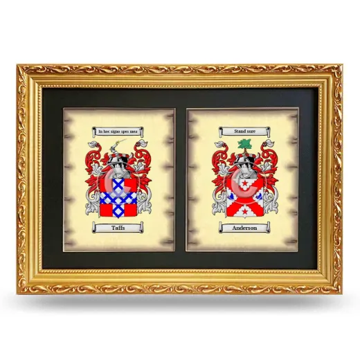 Double Coat of Arms Framed - Gold