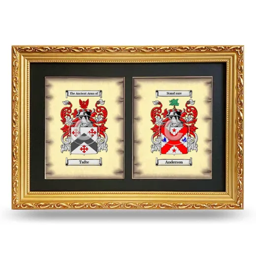 Double Coat of Arms Framed - Gold