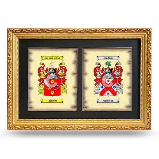 Double Coat of Arms Framed - Gold