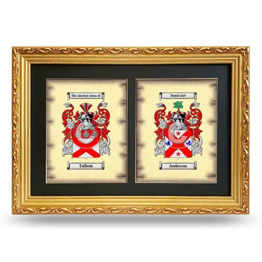Double Coat of Arms Framed - Gold