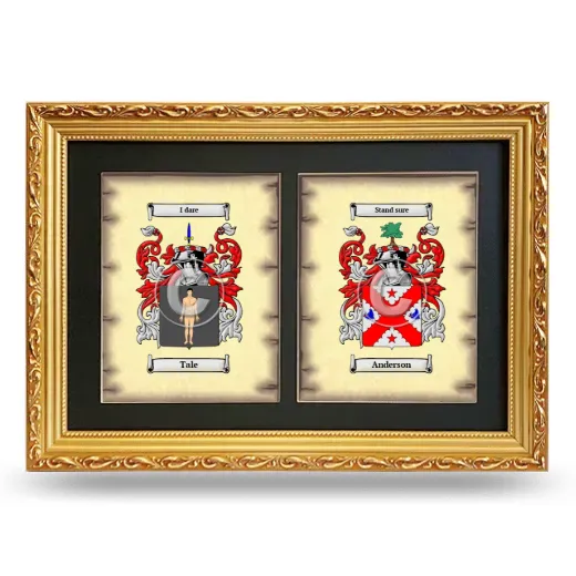 Double Coat of Arms Framed - Gold