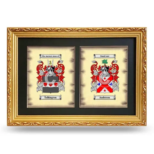 Double Coat of Arms Framed - Gold