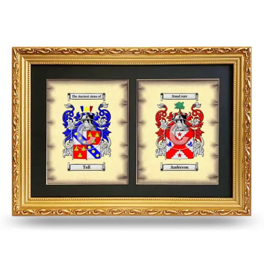 Double Coat of Arms Framed - Gold