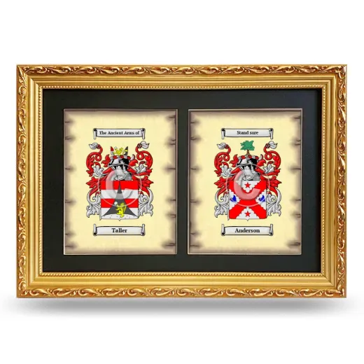 Double Coat of Arms Framed - Gold