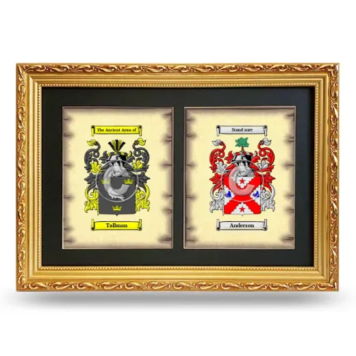 Double Coat of Arms Framed - Gold