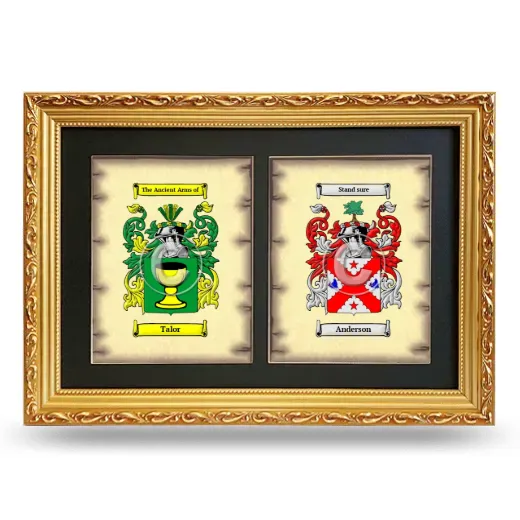 Double Coat of Arms Framed - Gold