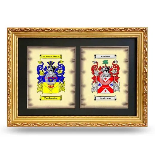 Double Coat of Arms Framed - Gold