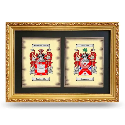 Double Coat of Arms Framed - Gold