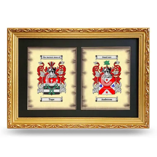 Double Coat of Arms Framed - Gold