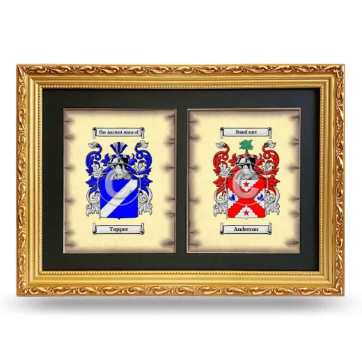 Double Coat of Arms Framed - Gold