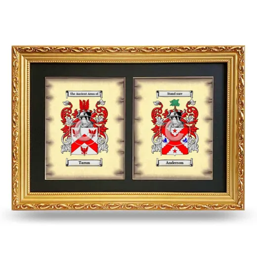 Double Coat of Arms Framed - Gold