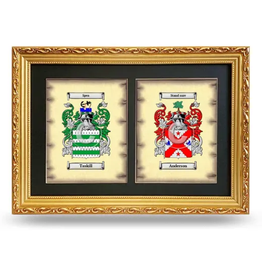 Double Coat of Arms Framed - Gold